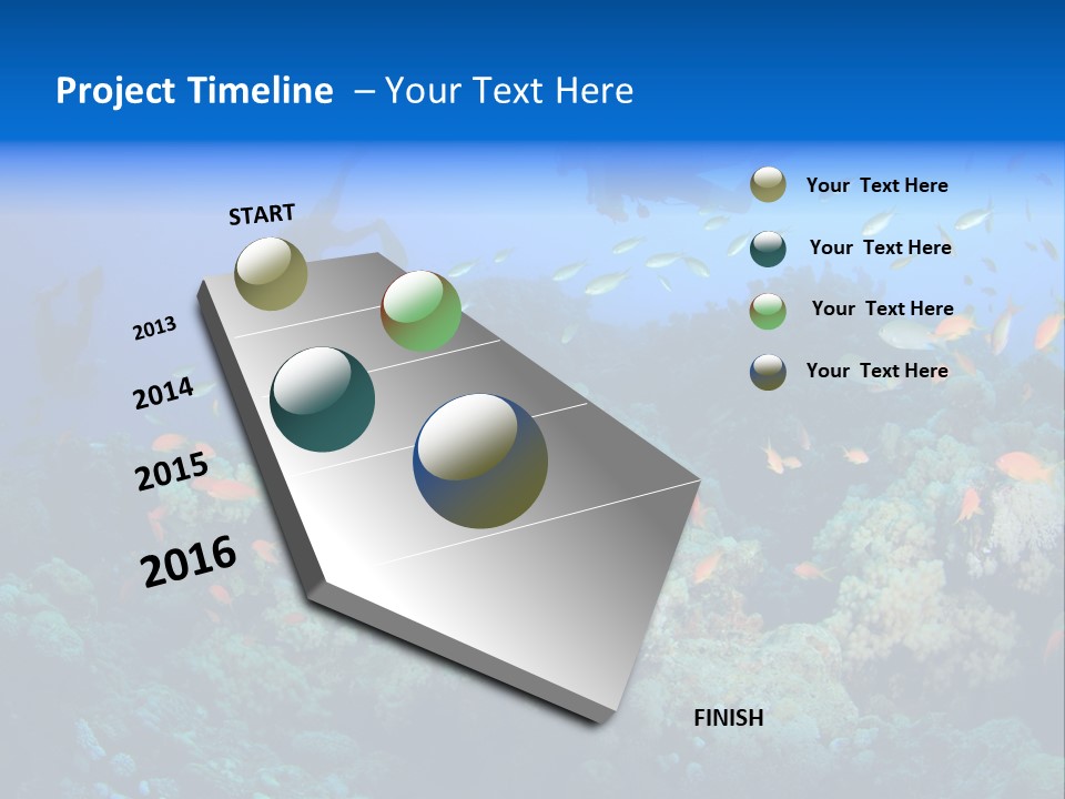 A Group Of People Swimming Over A Coral Reef PowerPoint Template