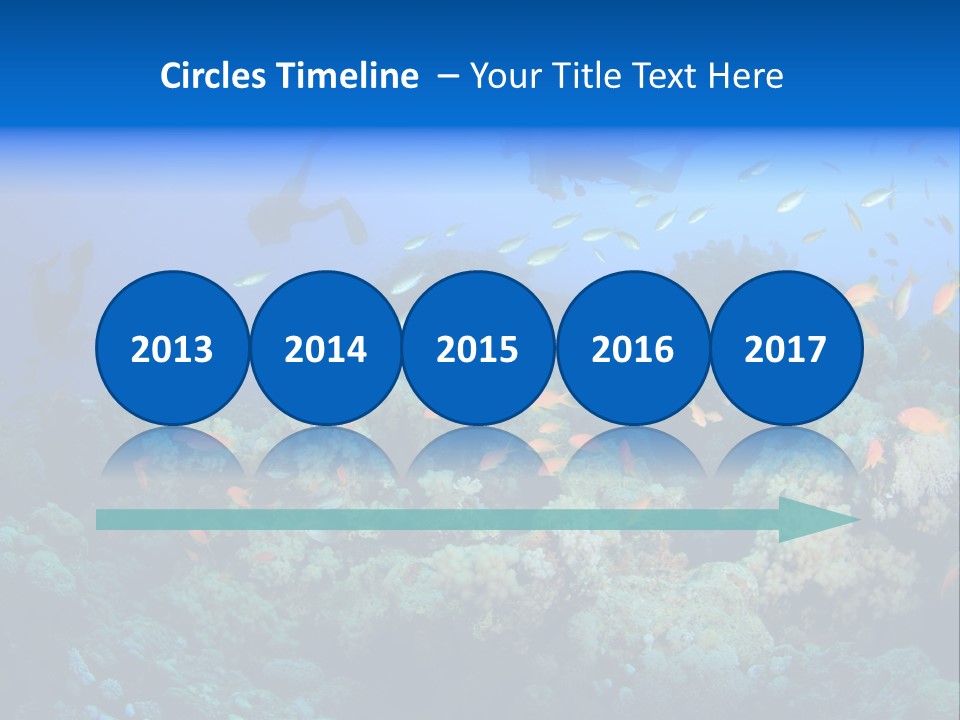 A Group Of People Swimming Over A Coral Reef PowerPoint Template