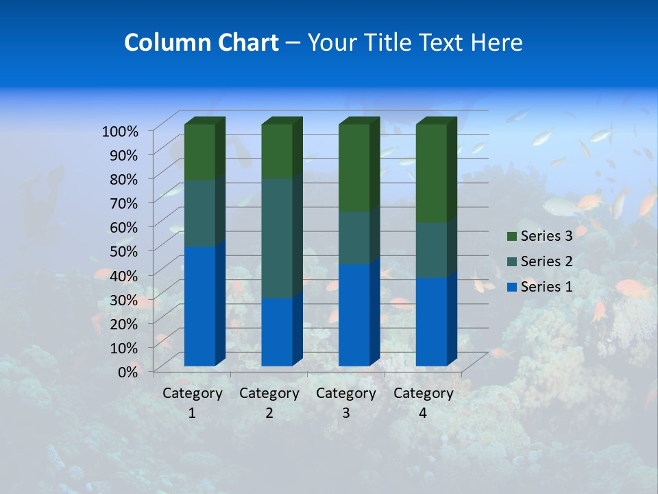 A Group Of People Swimming Over A Coral Reef PowerPoint Template
