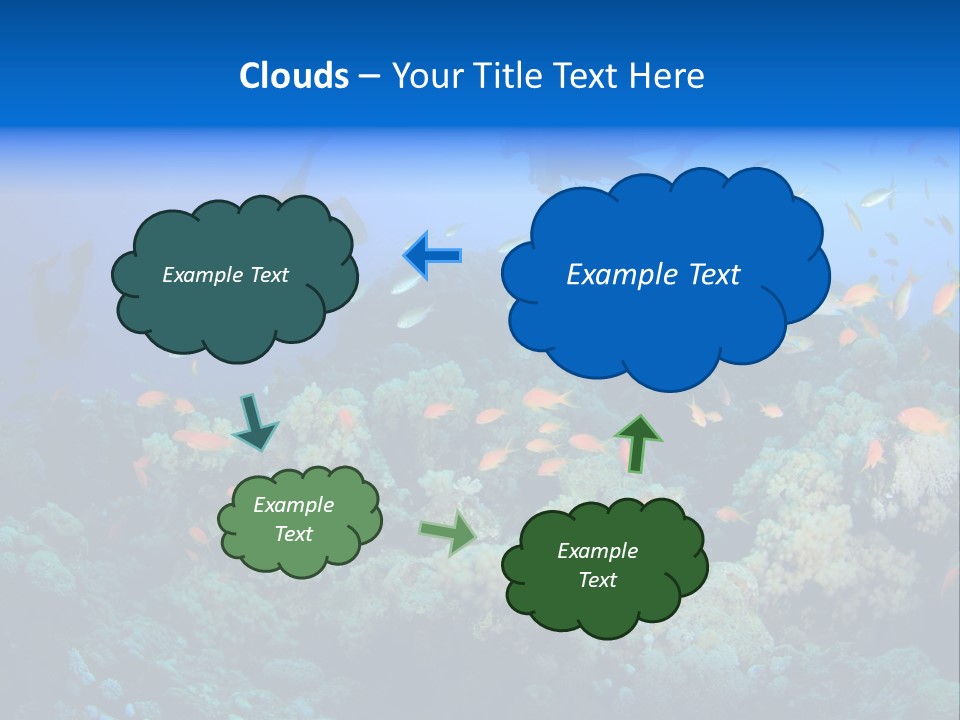 A Group Of People Swimming Over A Coral Reef PowerPoint Template