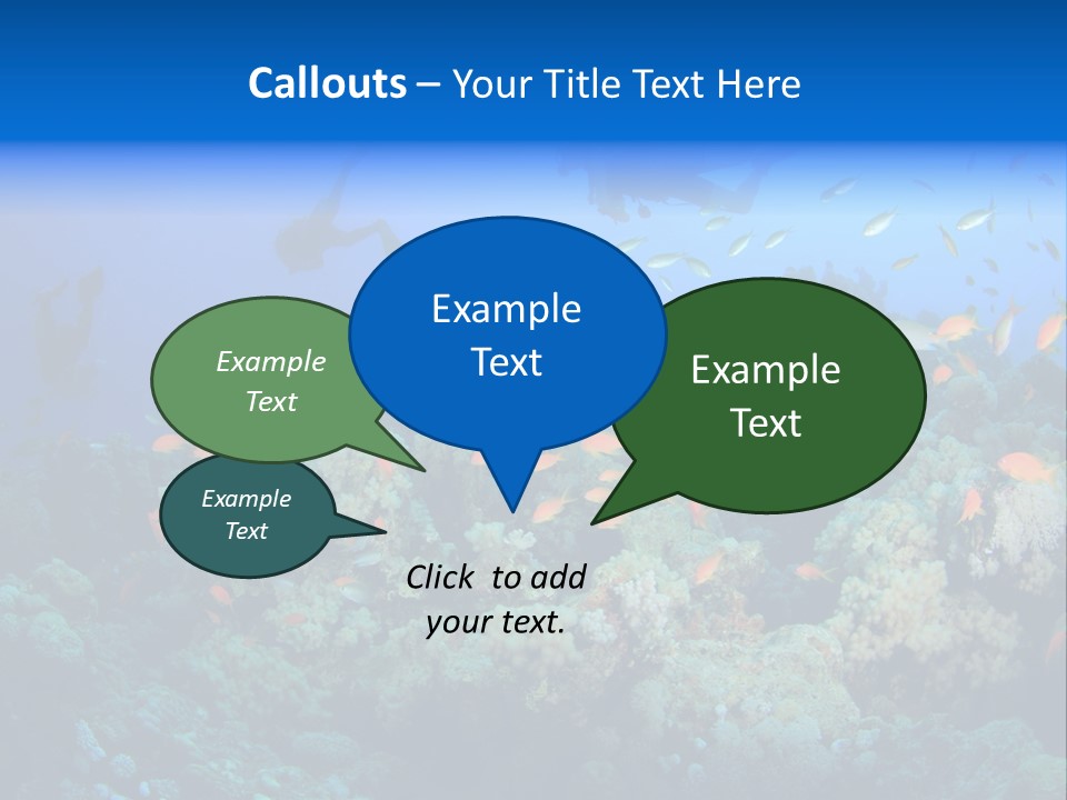 A Group Of People Swimming Over A Coral Reef PowerPoint Template