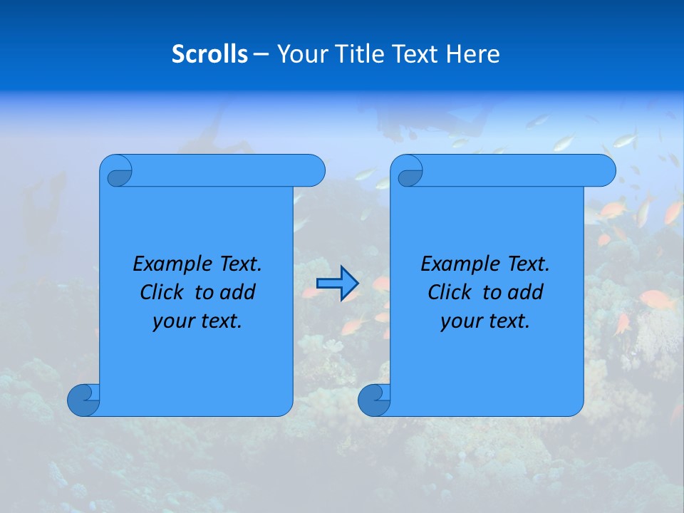 A Group Of People Swimming Over A Coral Reef PowerPoint Template