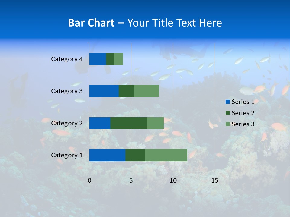 A Group Of People Swimming Over A Coral Reef PowerPoint Template