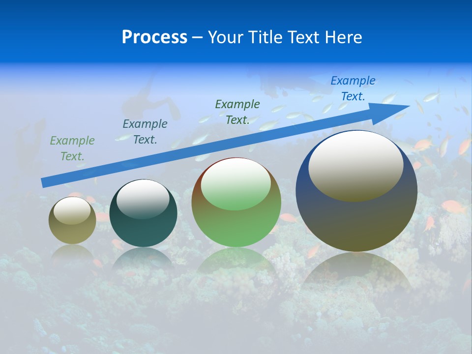 A Group Of People Swimming Over A Coral Reef PowerPoint Template