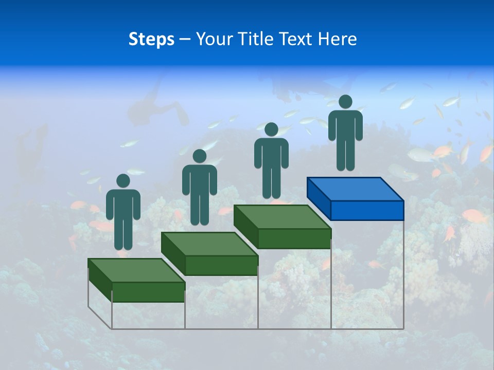 A Group Of People Swimming Over A Coral Reef PowerPoint Template