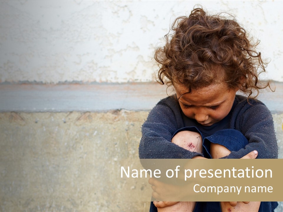 Girl Outdoor Homeless PowerPoint Template