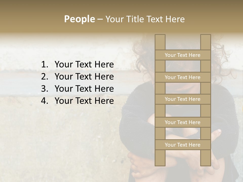 Girl Outdoor Homeless PowerPoint Template