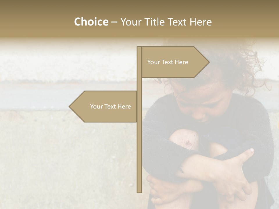 Girl Outdoor Homeless PowerPoint Template