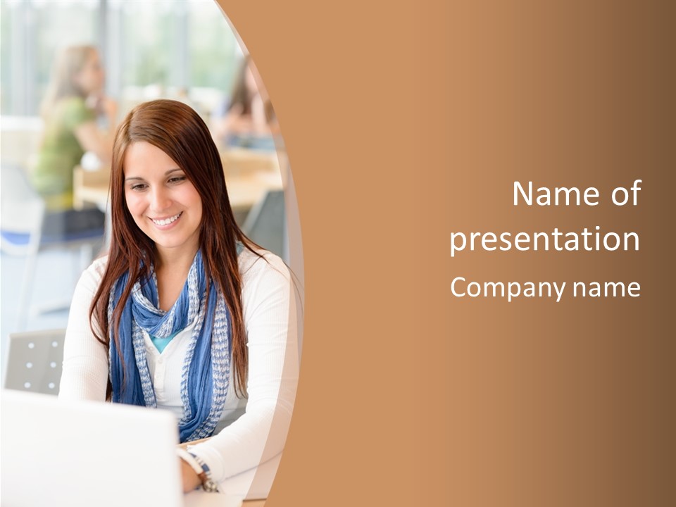 Looking Happy White PowerPoint Template