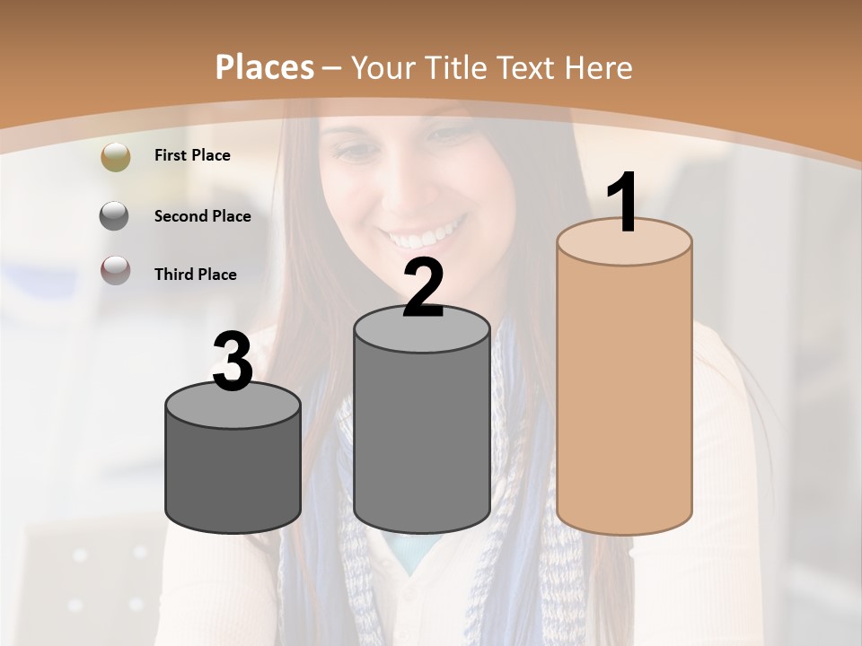 Looking Happy White PowerPoint Template