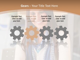 Looking Happy White PowerPoint Template