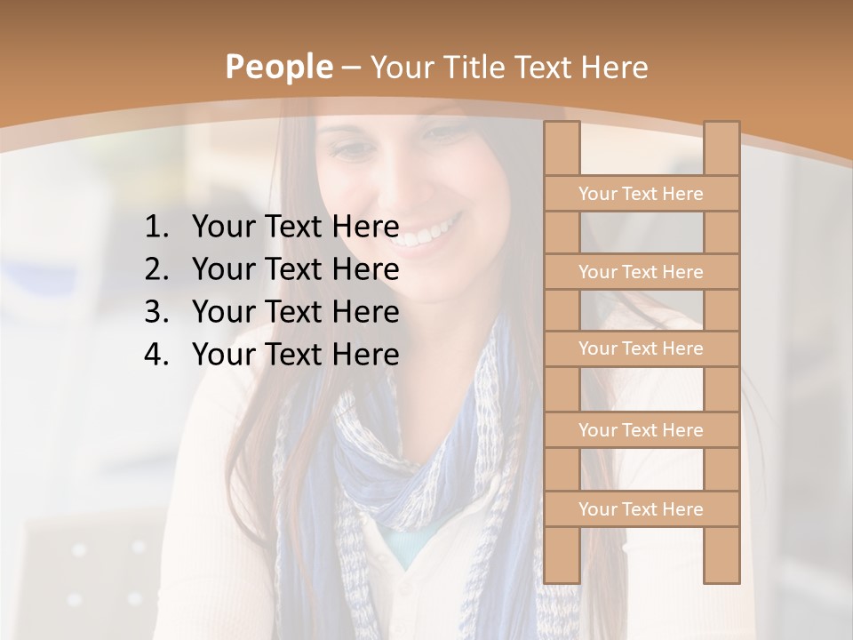 Looking Happy White PowerPoint Template