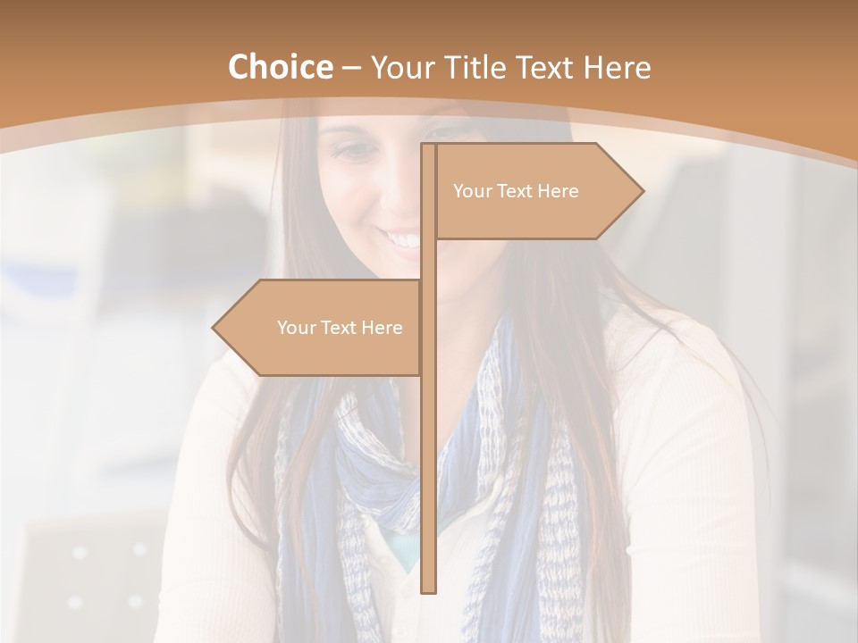Looking Happy White PowerPoint Template