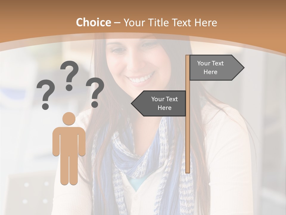 Looking Happy White PowerPoint Template