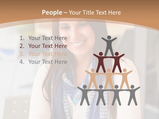 Looking Happy White PowerPoint Template