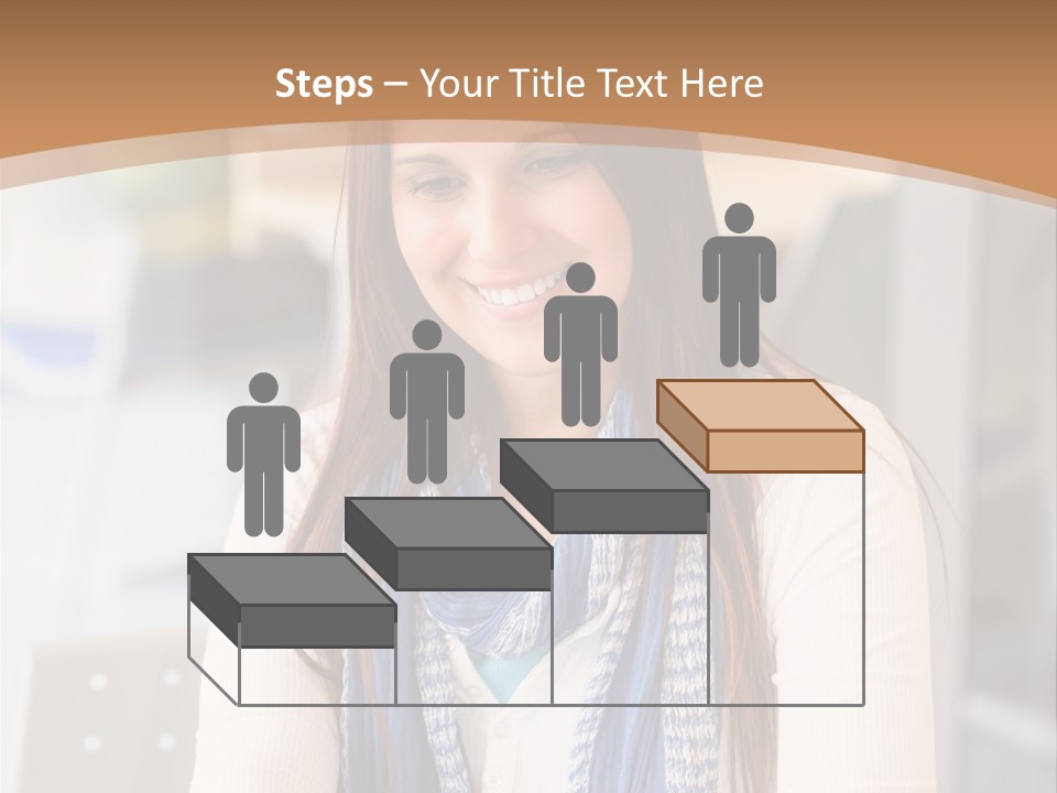 Looking Happy White PowerPoint Template
