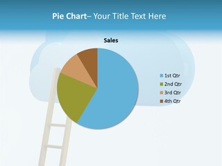 A Ladder Leading Up To A Cloud With A Ladder PowerPoint Template