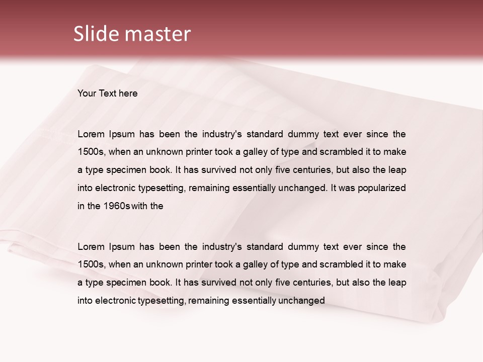 White Background Bedding Bed Sheet PowerPoint Template