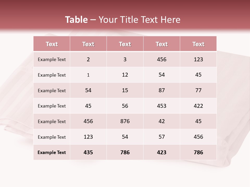 White Background Bedding Bed Sheet PowerPoint Template