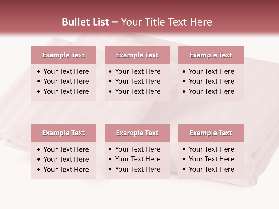 White Background Bedding Bed Sheet PowerPoint Template