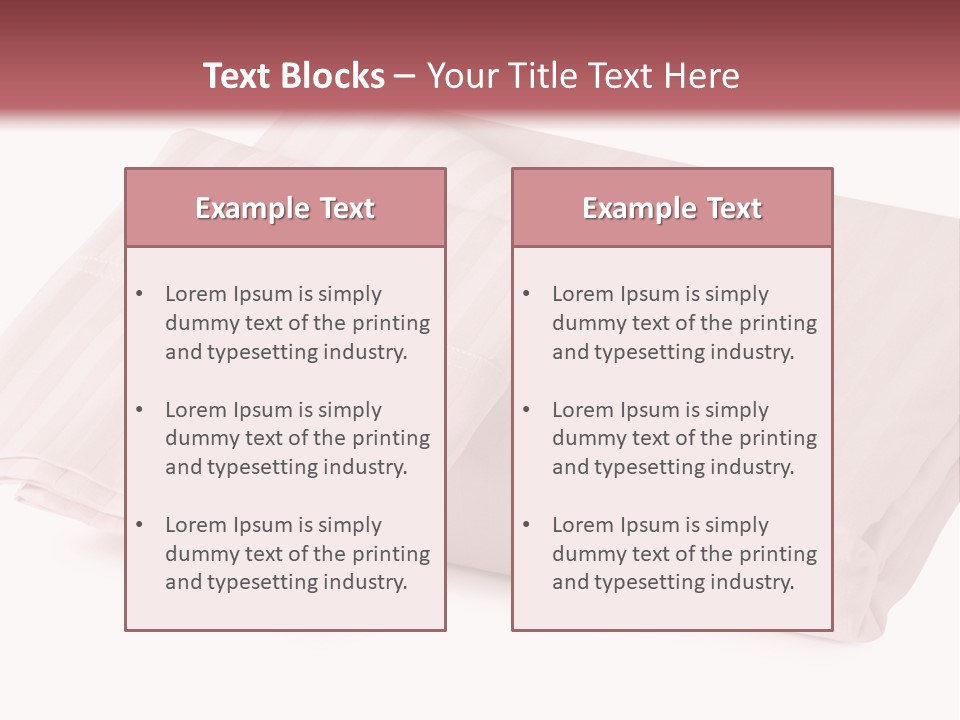 White Background Bedding Bed Sheet PowerPoint Template