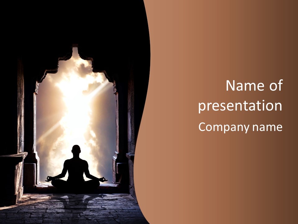 Man Asana Concentration PowerPoint Template