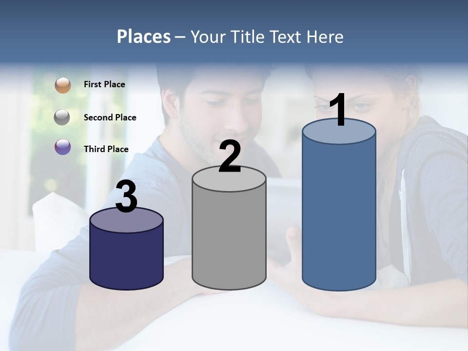 Man Websurfing Young PowerPoint Template