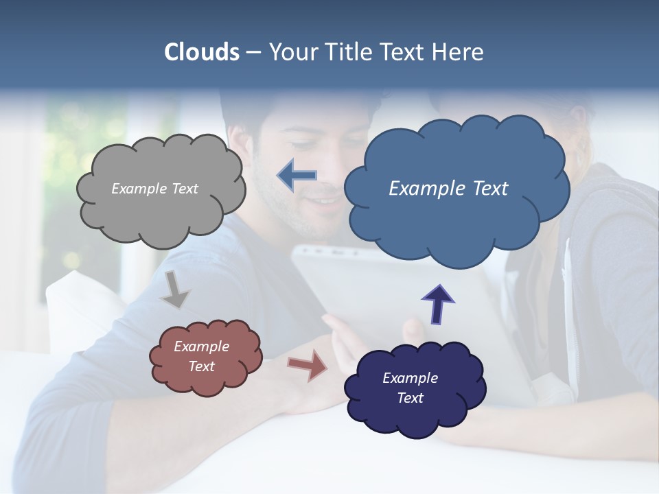Man Websurfing Young PowerPoint Template