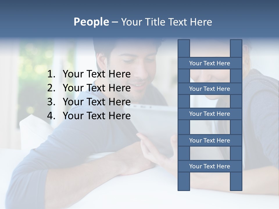 Man Websurfing Young PowerPoint Template
