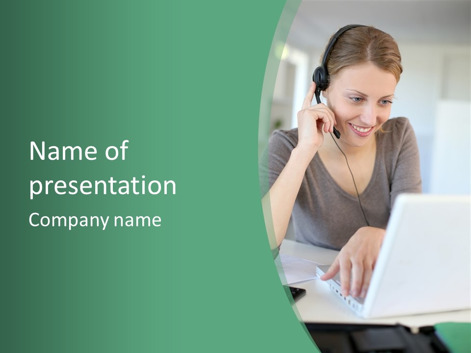 Computer Internship Woman PowerPoint Template