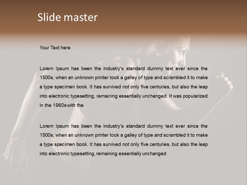 Jogger Caucasian Female PowerPoint Template