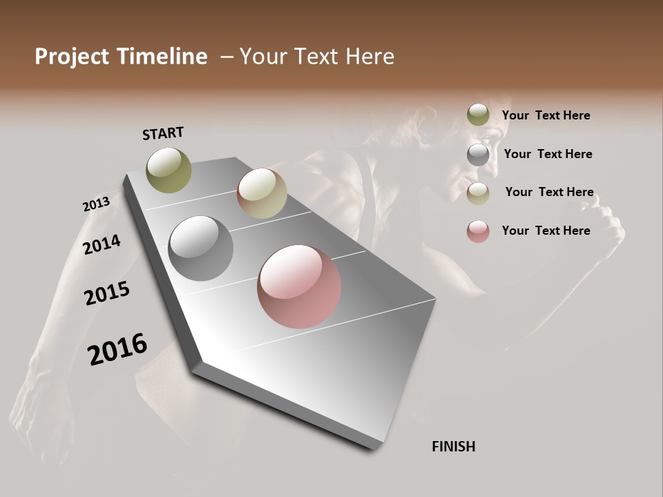 Jogger Caucasian Female PowerPoint Template