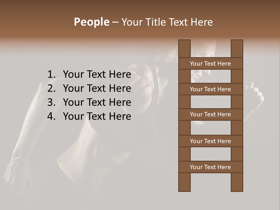 Jogger Caucasian Female PowerPoint Template