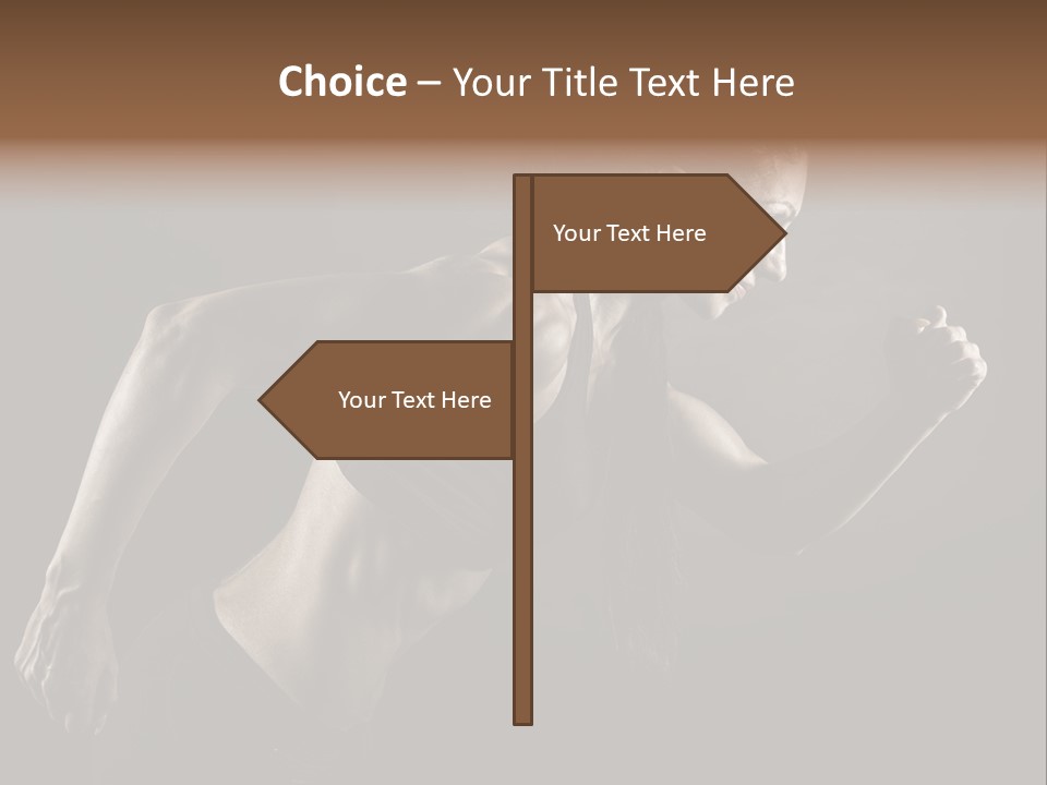 Jogger Caucasian Female PowerPoint Template