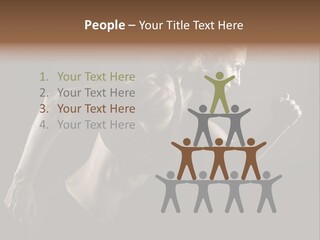 Jogger Caucasian Female PowerPoint Template