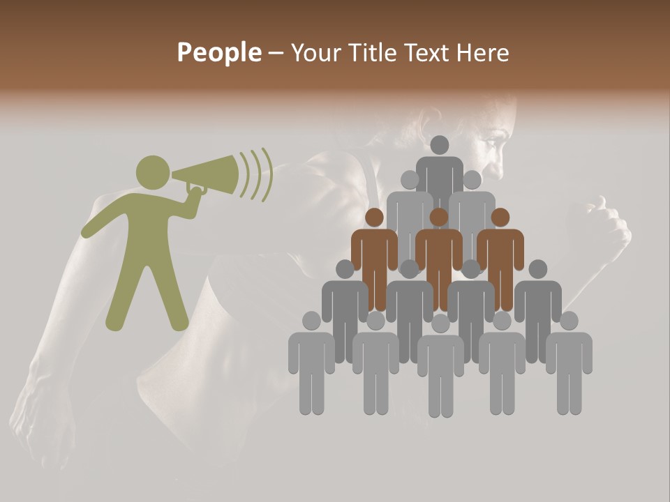 Jogger Caucasian Female PowerPoint Template