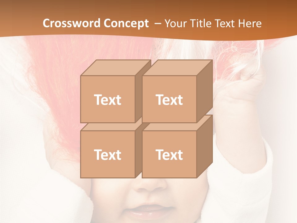 A Baby With A Red Hair On It's Head PowerPoint Template