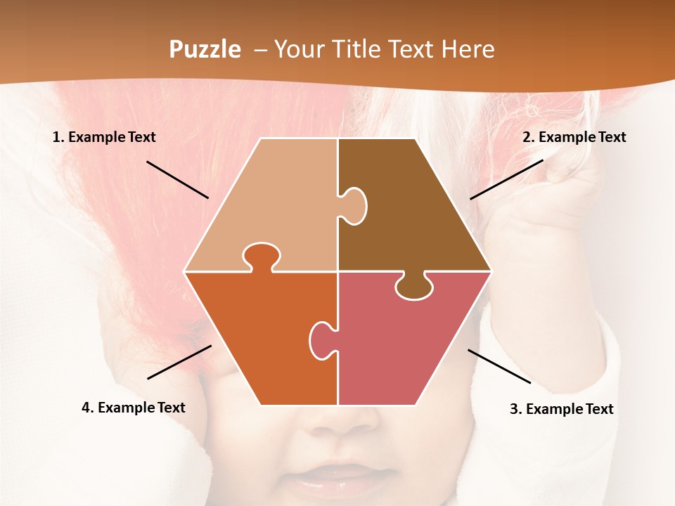 A Baby With A Red Hair On It's Head PowerPoint Template