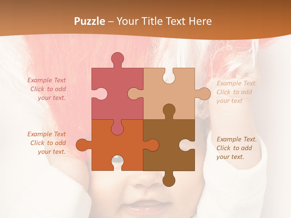 A Baby With A Red Hair On It's Head PowerPoint Template