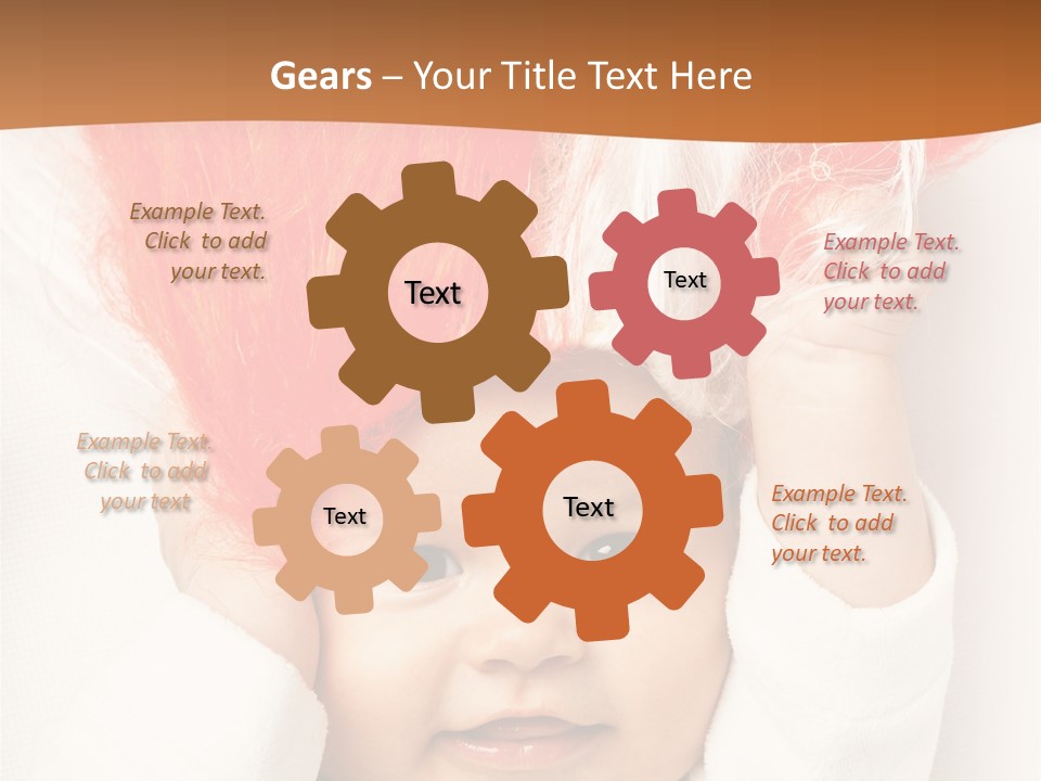 A Baby With A Red Hair On It's Head PowerPoint Template