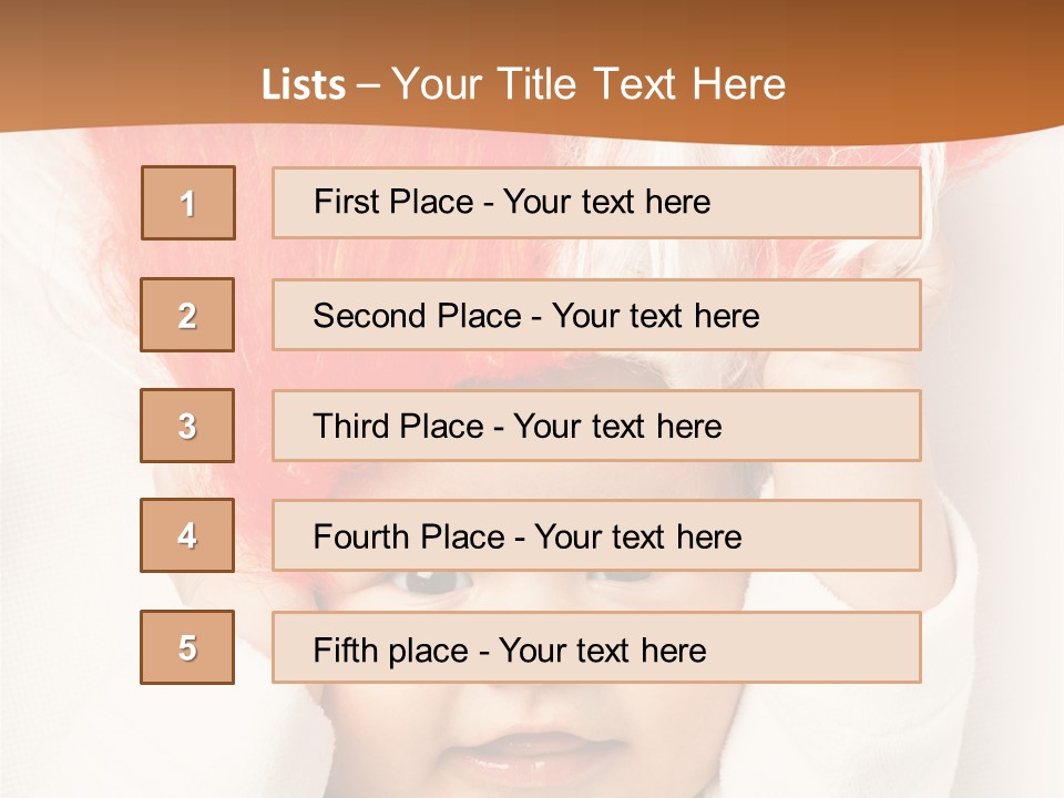 A Baby With A Red Hair On It's Head PowerPoint Template