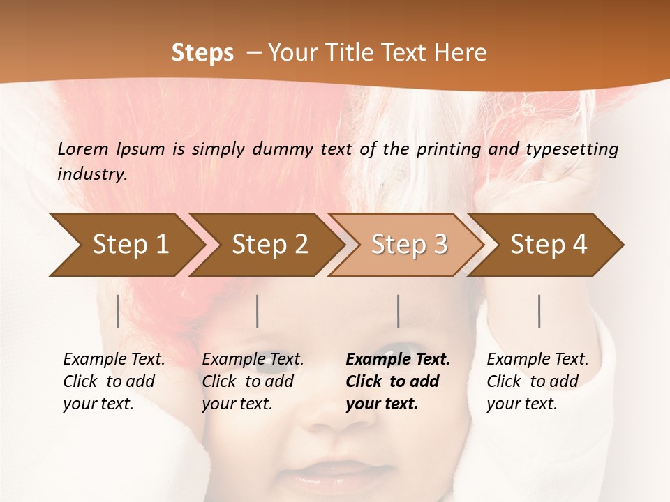 A Baby With A Red Hair On It's Head PowerPoint Template