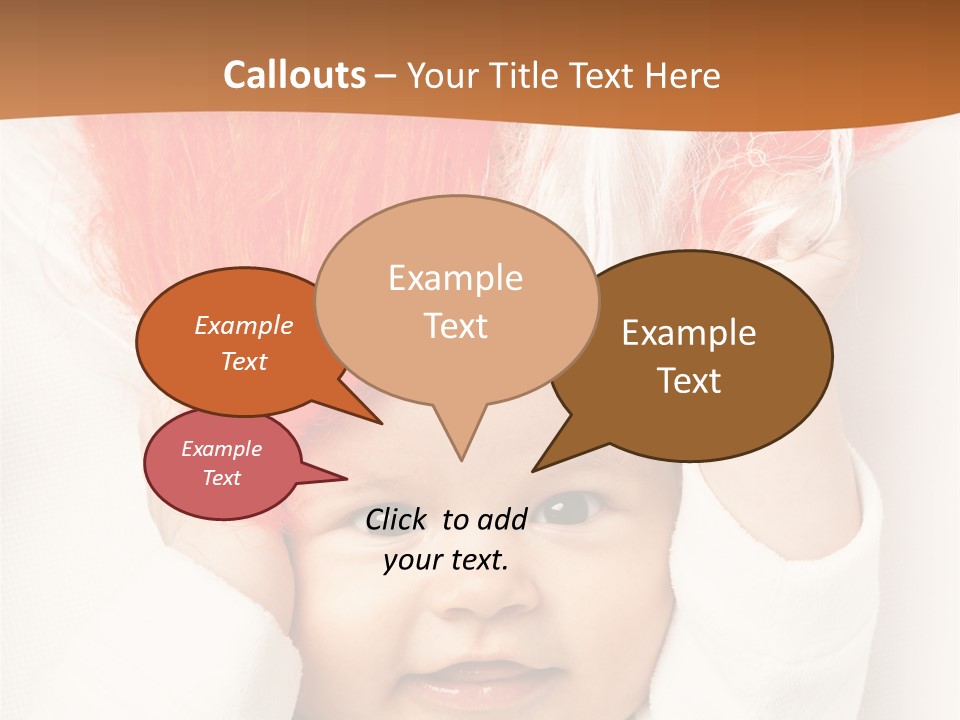 A Baby With A Red Hair On It's Head PowerPoint Template