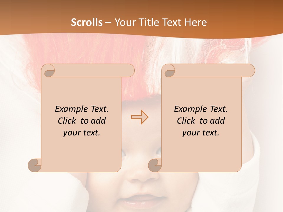 A Baby With A Red Hair On It's Head PowerPoint Template