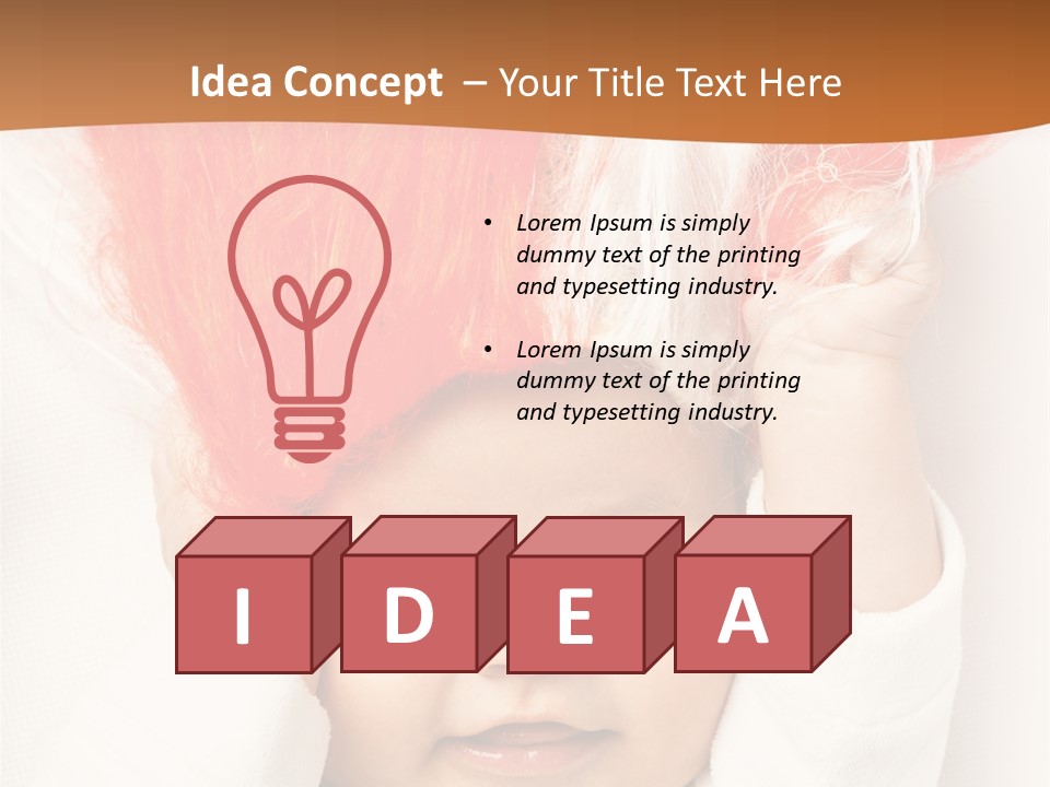 A Baby With A Red Hair On It's Head PowerPoint Template