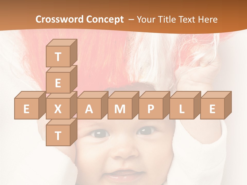 A Baby With A Red Hair On It's Head PowerPoint Template