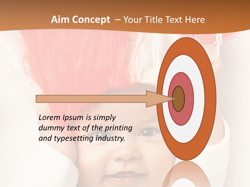 A Baby With A Red Hair On It's Head PowerPoint Template