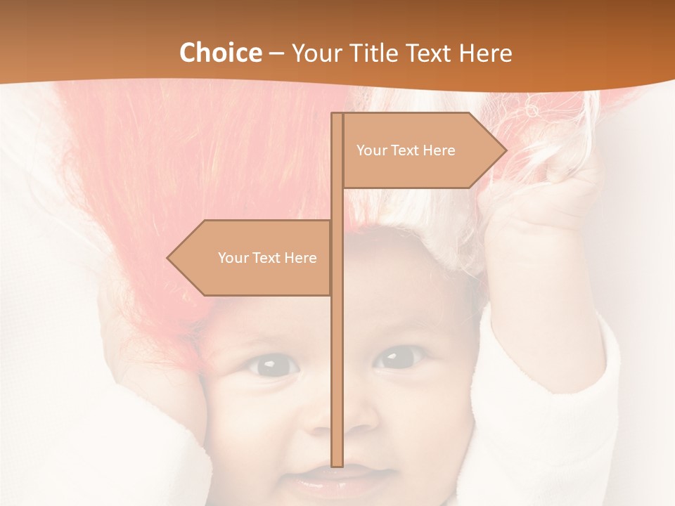 A Baby With A Red Hair On It's Head PowerPoint Template