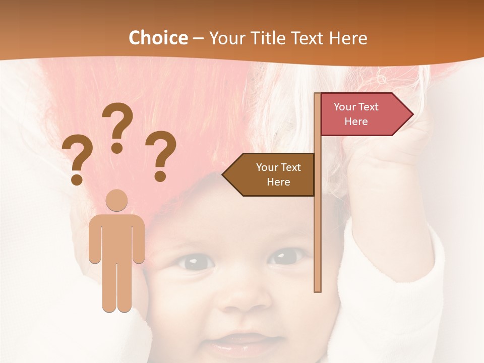 A Baby With A Red Hair On It's Head PowerPoint Template