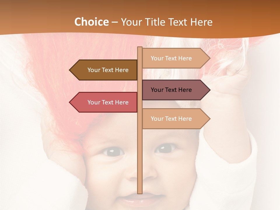 A Baby With A Red Hair On It's Head PowerPoint Template